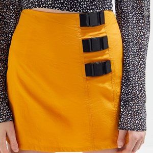 UO Carey Nylon Buckle Mini Skirt